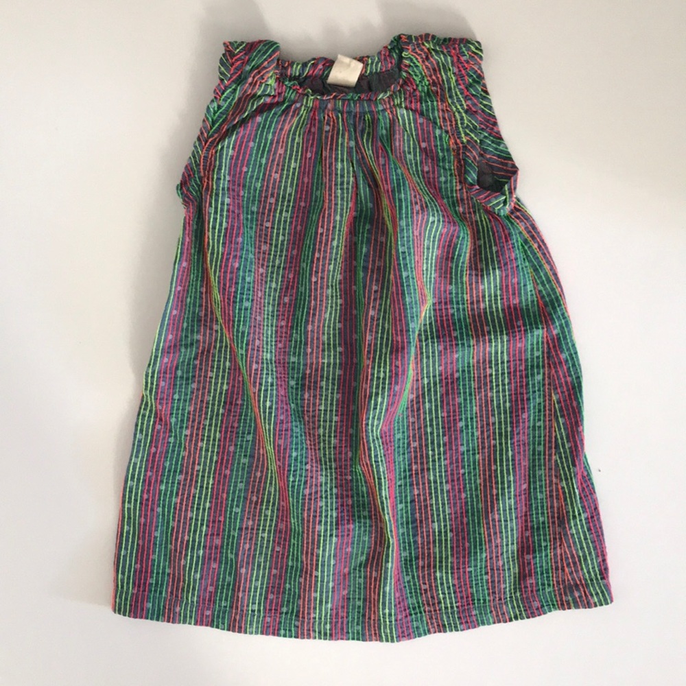 Neon embroider striped tucker and Tate 2T dress